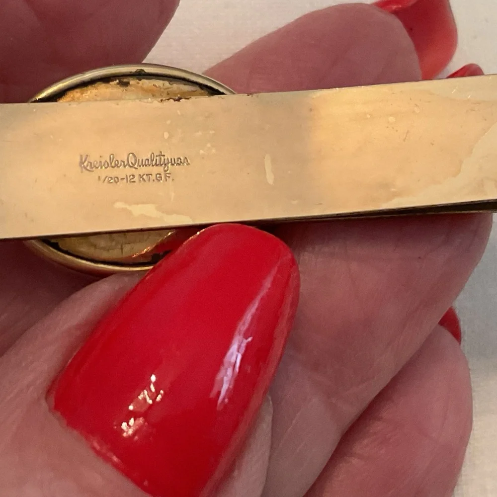 VINTAGE KREISLER 1950’s 12k GOLD-FILLED TIE CLIP AND CUFFLINKS TO MATCH